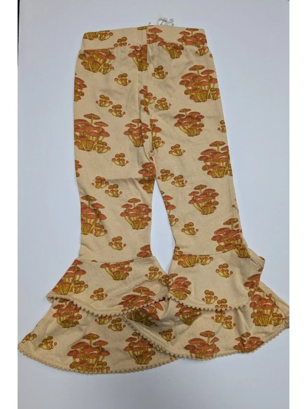 Kate Quinn Organic Cotton Mushroom Anne Pants Mushies Fungi Ruffle Flares 3T